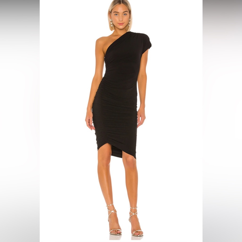Lovers and Friends Oona Black One Shoulder Dress